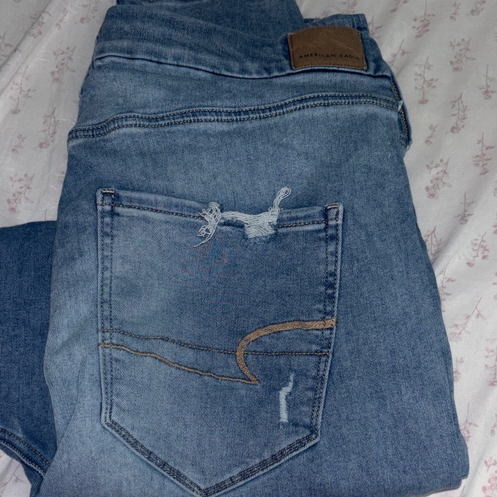 American Eagle Outfitters Women's Light Blue Jeans